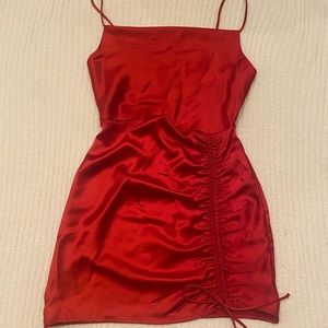 NWT Zara Red Satin Mini Dress Size Small